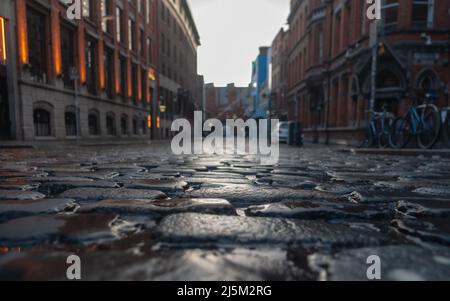 Dublin City cobble et liffey et le canal ringsend Banque D'Images