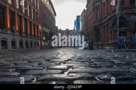 Dublin City cobble et liffey et le canal ringsend Banque D'Images