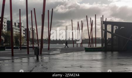 Dublin City cobble et liffey et le canal ringsend Banque D'Images