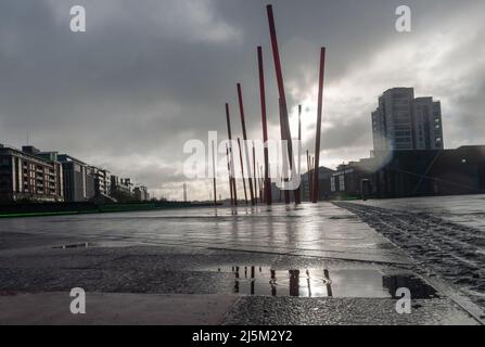 Dublin City cobble et liffey et le canal ringsend Banque D'Images