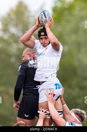LONDRES, ROYAUME-UNI. 24th avril 2022. Dafydd Jenkins des chefs Exeter en action lors du match de rugby de Gallagher en première présence entre Saracens et Exeter Chiefs au stade StoneX, le dimanche 24 avril 2022. LONDRES, ANGLETERRE. Credit: Taka G Wu/Alay Live News Banque D'Images