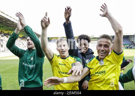 SITTARD - vainqueur du match Zian Flemming de Fortuna Sittard après le match néerlandais Eredivisiie entre Fortuna Sittard et les aigles Vas-y au stade Fortuna Sittard le 24 avril 2022 à Sittard, pays-Bas. ANP MARCEL VAN HORN Banque D'Images