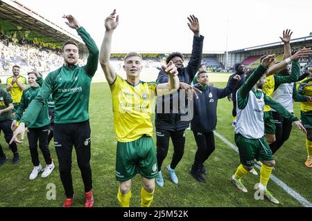 SITTARD - vainqueur du match Zian Flemming de Fortuna Sittard après le match néerlandais Eredivisiie entre Fortuna Sittard et les aigles Vas-y au stade Fortuna Sittard le 24 avril 2022 à Sittard, pays-Bas. ANP MARCEL VAN HORN Banque D'Images