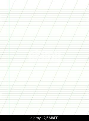 Papier millimétré. Papier quadrillé à lignes de couleur, en diagonale. Motif géométrique pour l'école, bloc-notes oblique. Papier ligné réaliste Illustration de Vecteur