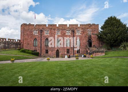 Château de Shrewsbury, Musée et galerie d'art de Shrewsbury un bel édifice en grès rouge abritant un musée et une galerie d'art. Banque D'Images