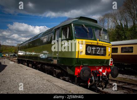 Ancienne BR classe 47 D1842, anciennement 47192, opérant sur le chemin de fer Ecclesbourne Valley Railway 2022. Banque D'Images