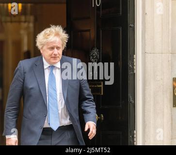 Londres, Royaume-Uni. 19th avril 2022. Boris Johnson, Premier ministre vu à Downing Street, Londres. Crédit : SOPA Images Limited/Alamy Live News Banque D'Images