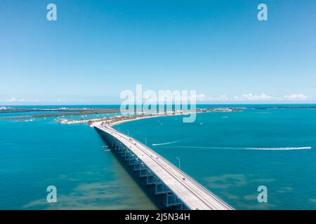 Route vers Key Biscayne à Miami, Floride Banque D'Images