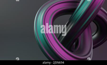 Arrière-plan abstrait de courbes noires - 3D rendu. Illustration moderne, design futuriste. Banque D'Images