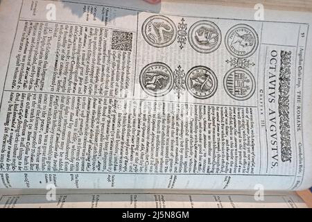 Page de texte de 1623 copie de l'Histoire de la Grande Bretagne de John Speed Banque D'Images