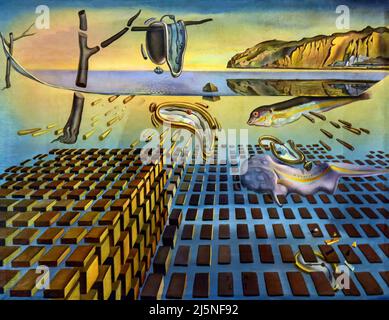 Salvador Dali peinture, la désintégration de la persistance de la mémoire, 1952-54, huile sur toile, huile sur toile, exposé au Musée Savador Dali Banque D'Images