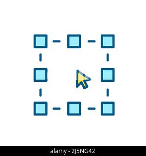 Icône de l'outil de sélection. Icône de couleur de trait d'art pixel Perfect, modifiable Illustration de Vecteur