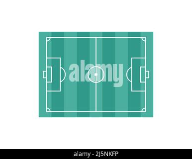 Terrain de football. Vue de dessus. Marquage des lignes de terrain pour un match de football. Illustration isolée à vecteur plat. Illustration de Vecteur