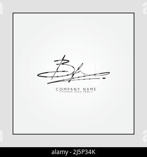 Lettre initiale logo BF - logo de style Signature dessiné à la main - modèle de logo Vector pour les noms d'entreprise initiales dans le style Signature Illustration de Vecteur