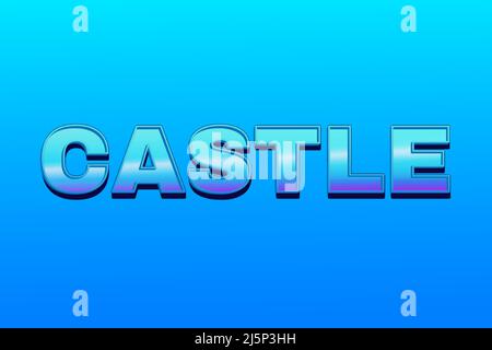 Texte modifiable effets Château , mots et police peuvent être modifiés Illustration de Vecteur