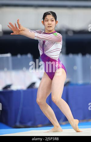 Tokyo Metropolitan Gymnasium, Tokyo, Japon. 21st avril 2022. Arisa Kasahara, 21 AVRIL 2022 - Gym artistique : le Championnat de gymnastique 76th de tous les pays du Japon exercice individuel de qualification tout autour de femmes au Tokyo Metropolitan Gymnasium, Tokyo, Japon. Credit: YUTAKA/AFLO SPORT/Alay Live News Banque D'Images