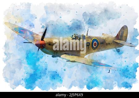 Supermarine Spitfire en vol Banque D'Images