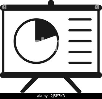 Tableau blanc noir et blanc avec statistiques d'entreprise. Concept des matériaux de présentation. Illustration vectorielle pour icône, affiche, brochure, site Web ou application Illustration de Vecteur