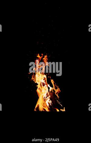 feu de camp flammes brûlantes feu chaud Banque D'Images