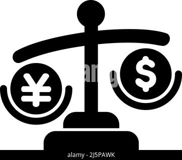 ILLUSTRATION de l'icône de vecteur DÉPRÉCIATION du SOLAR US ( contre yen japonais ) Illustration de Vecteur