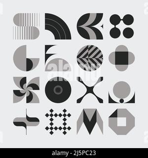 Logo modernisme esthétique vecteur abstrait formes collection fait avec des formes géométriques minimalistes et des éléments graphiques pour poster, couverture, art, présent Illustration de Vecteur