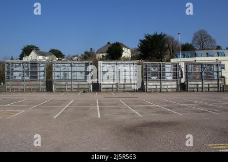 EXETER, Royaume-Uni - le 1 MARS 2021, le parking couvert à la gare d'Exeter St David a été abandonné en raison de la COVID-19 Banque D'Images