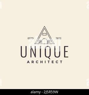 triangle toit ligne accueil logo unique design vecteur graphique symbole icône illustration idée créative Illustration de Vecteur