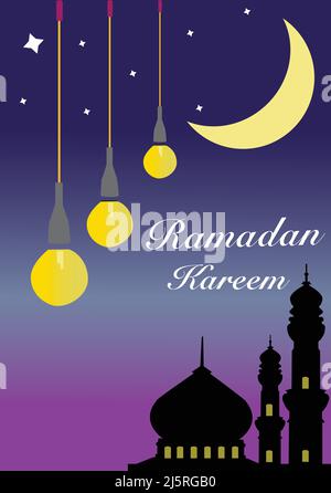 Ensemble de cartes de vœux Ramadan Kareem. Ramadan Kareem Illustration de Vecteur