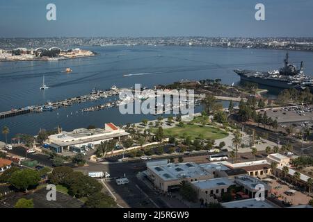 Vue panoramique aérienne de la baie de San Diego Banque D'Images