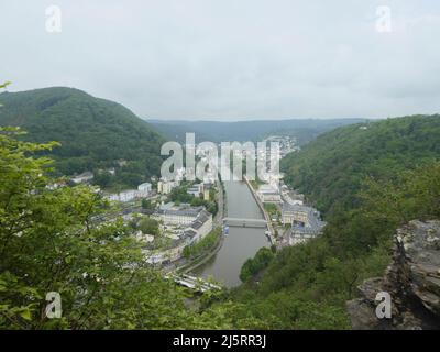 Vue panoramique de Bad EMS et de la vallée de Lahn Banque D'Images