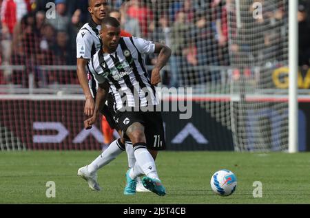 Bologne, Italie. 24th avril 2022. Wallace (Udinese Calcio spa) pendant le football italien Serie A Tim championnat match Bologna f.c. Vs Udinese calcio au Dalla#X80;Stade Ara - Bologna, Italie, 24 avril 2022 crédit: Independent photo Agency/Alay Live News Banque D'Images