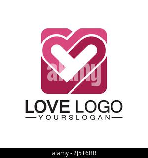 Logo Love, logo en forme de coeur Vector Illustration de Vecteur