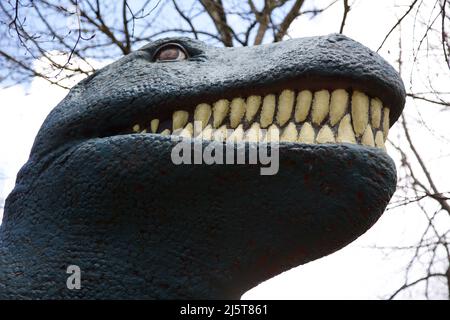 Le sentier des dinosaures à Knebworth House, Hertfordshire, Angleterre. Banque D'Images