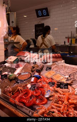Mercat Municipal del Cabanyal, étals de marché à valence Banque D'Images