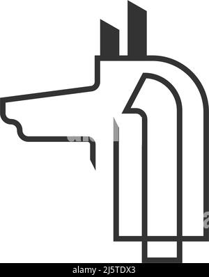 Anubis Icon logo design illustration modèle vecteur Illustration de Vecteur