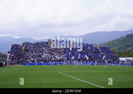 Stadio Mario Rigamonti, Brescia, Italie, 25 avril 2022, Brescia supporters pendant Brescia Calcio vs SPAL - Italie football série B match Banque D'Images