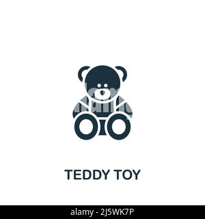 Icône Teddy Toy. Icône bébé simple monochrome pour les modèles, la conception Web et les infographies Illustration de Vecteur