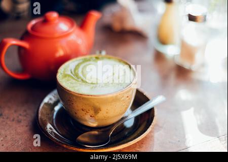 Matcha Latte vert Banque D'Images