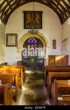 À l'intérieur de la Toussaint Church, Salperton, Gloucestershire Banque D'Images