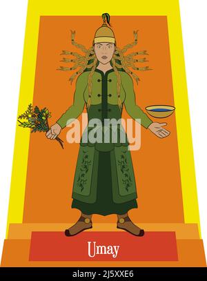 Vecteur d'illustration isolé des dieux mythiques mongoles, Umay Illustration de Vecteur