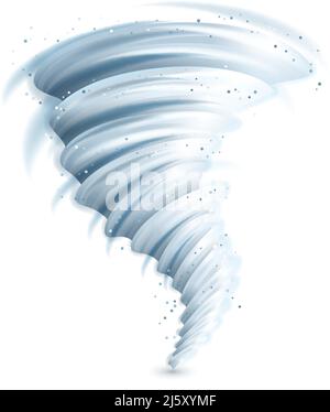 Tourbillon de tornade réaliste isolé sur fond blanc illustration vectorielle Illustration de Vecteur