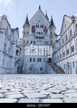 Château de Neuschwanstein situé au sud de la Bavière. Palais du roi Louis II de Bavière. Également connu sous le nom de 'Château de 'Disney'. Munich, Bavière, Allemagne Banque D'Images