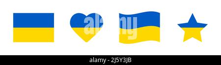 Ensemble de symboles d'icône de drapeau d'Ukraine Illustration de Vecteur