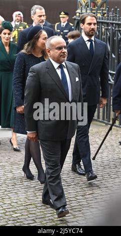 La photo doit être créditée ©Alpha Press 079965 29/03/2022 Prince Salman bin Hamad Al Khalifa au service de Thanksgiving pour HRH le prince Philip Duke d'Édimbourg qui s'est tenu à l'abbaye de Westminster à Londres. Banque D'Images