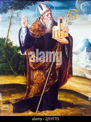 San Antonio Abad (Saint Anthony l'Abbé) 1563 par Baltasar del Aguila (1540-1599) huile sur panneau