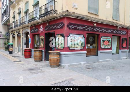 Épicerie traditionnelle dans le centre de Malaga, Espagne Banque D'Images