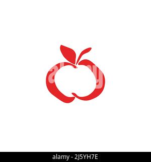 Symbole de pomme rouge, vecteur sur fond blanc Illustration de Vecteur