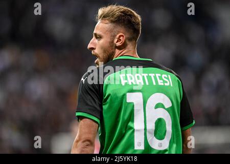 Reggio Emilia, Italie. 25th avril 2022. Davide Frattesi pendant les États-Unis Sassuolo vs Juventus FC, football italien série A match à Reggio Emilia, Italie, avril 25 2022 crédit: Independent photo Agency/Alamy Live News Banque D'Images