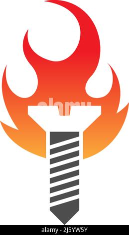 Modèle d'illustration de conception de logo d'icône de vis Illustration de Vecteur