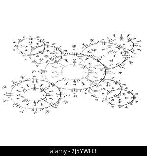 Cercle noir runes isométrique grand symbole Illustration de Vecteur